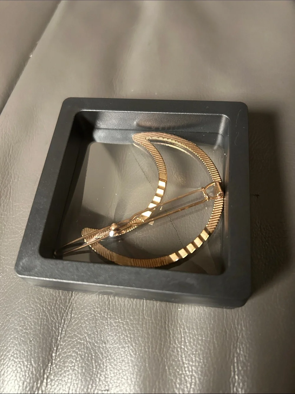 Gold Tone Crescent Moon Hair Clip